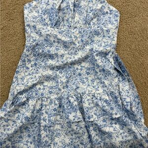 Floral Blue and White Women's Dress